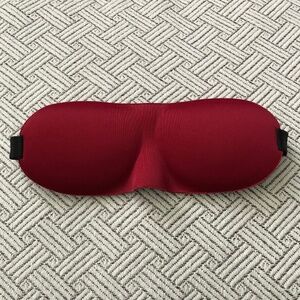 3D Contoured Sleep Eye Mask Red Travel Airplane Bed Calm Relaxing